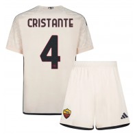 Billiga AS Roma Bryan Cristante #4 Barnkläder Borta fotbollskläder till baby 2023-24 Kortärmad (+ Korta byxor)